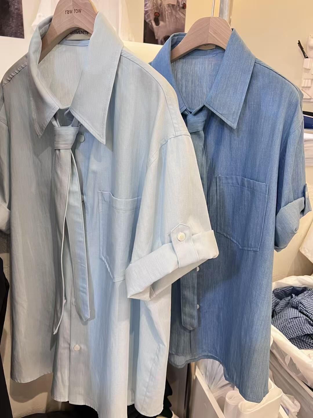 淨色連領呔短袖恤衫 GARMENTS-035S