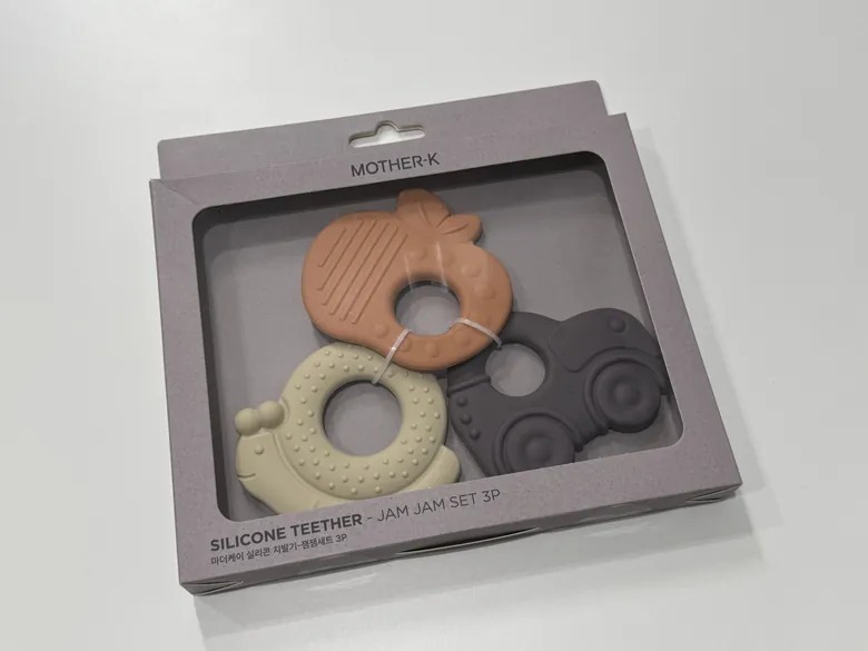 Mother-K 矽膠牙膠 Jam Jam 3件裝 (蘋果,汽車,蝸牛)