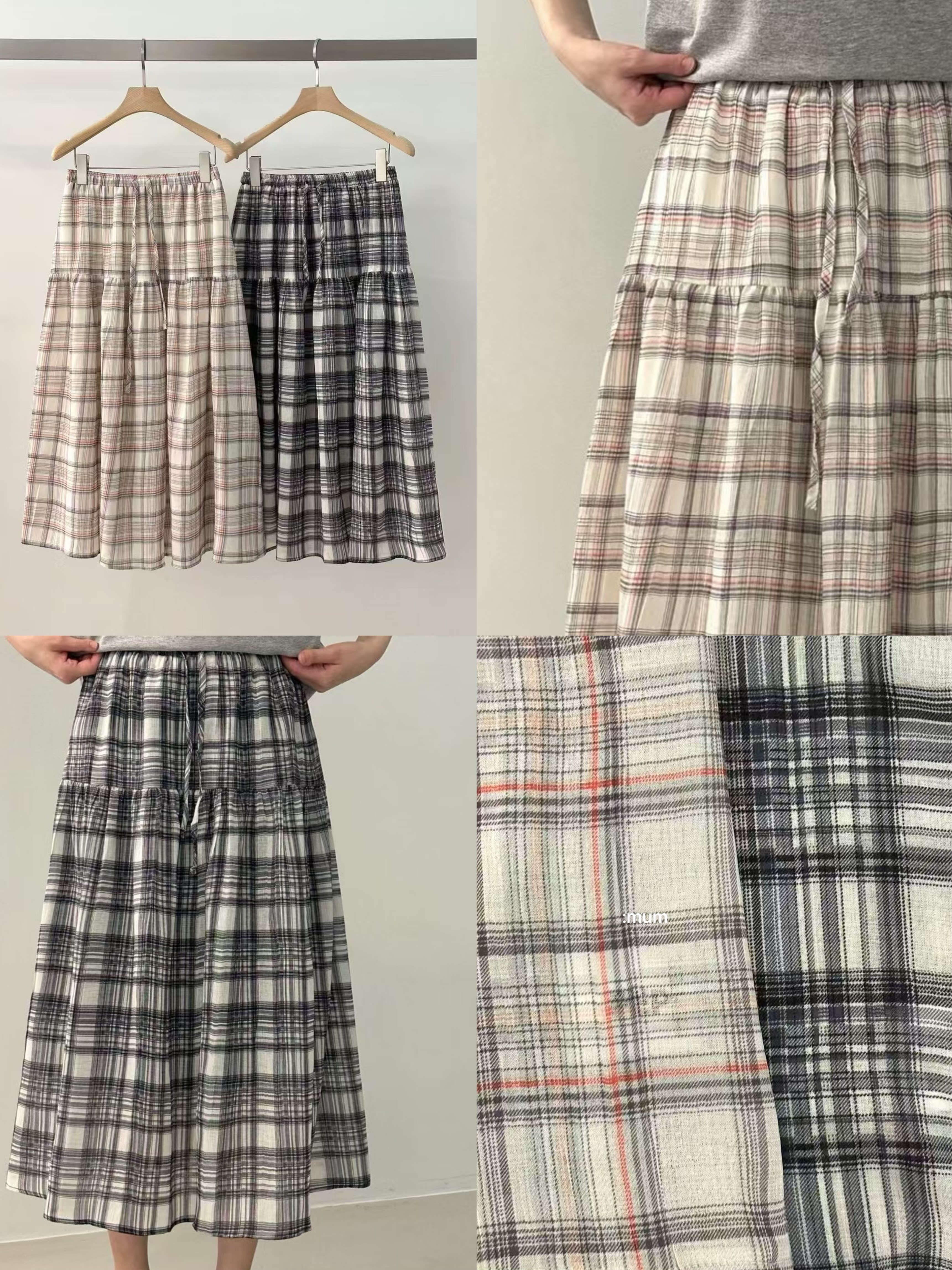 03460A/麻棉格格高級感裙24-41/42/31.5