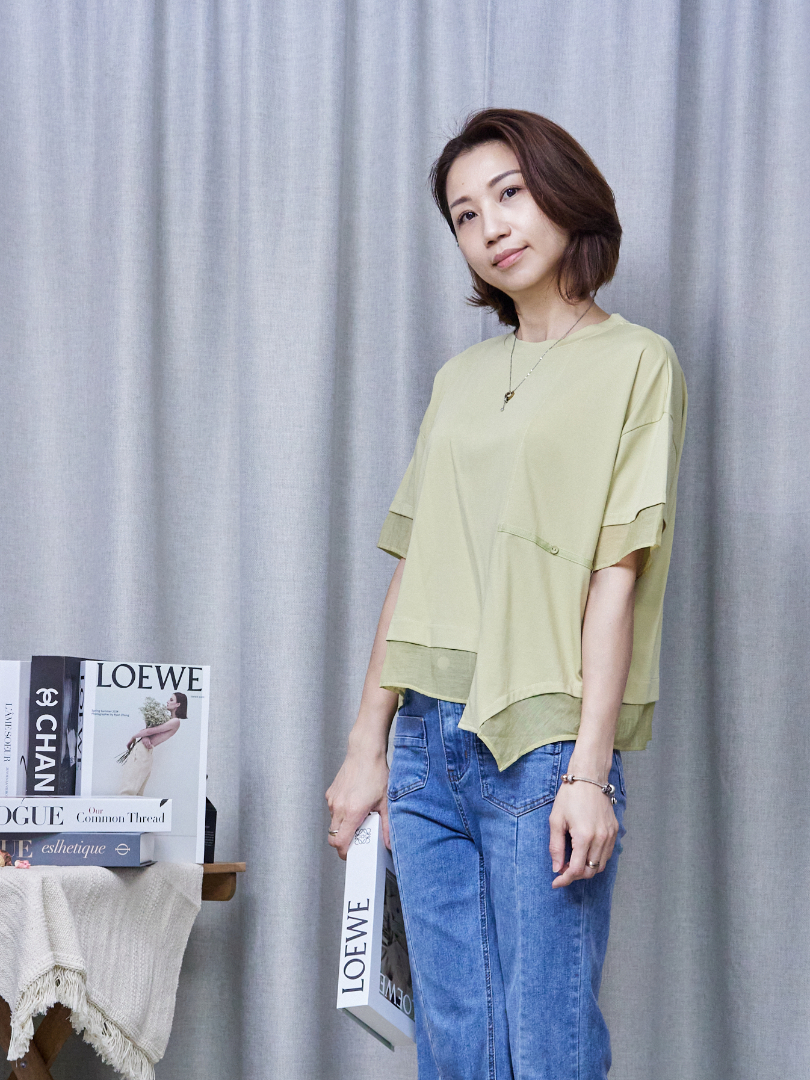 涼感再升級♡專屬夏天的簡約感拼接Tee