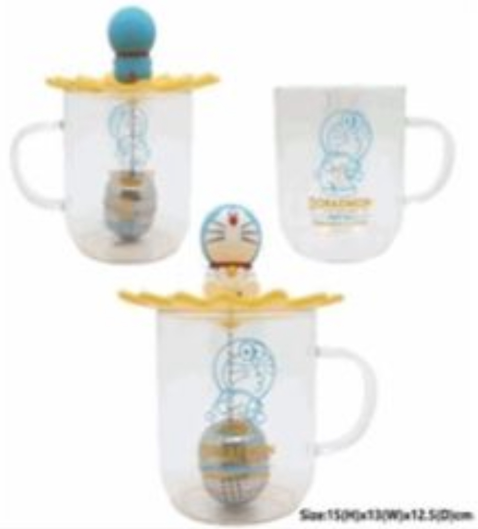 Doraemon 多啦A夢 玻璃杯連杯蓋及茶隔 (360ml)
