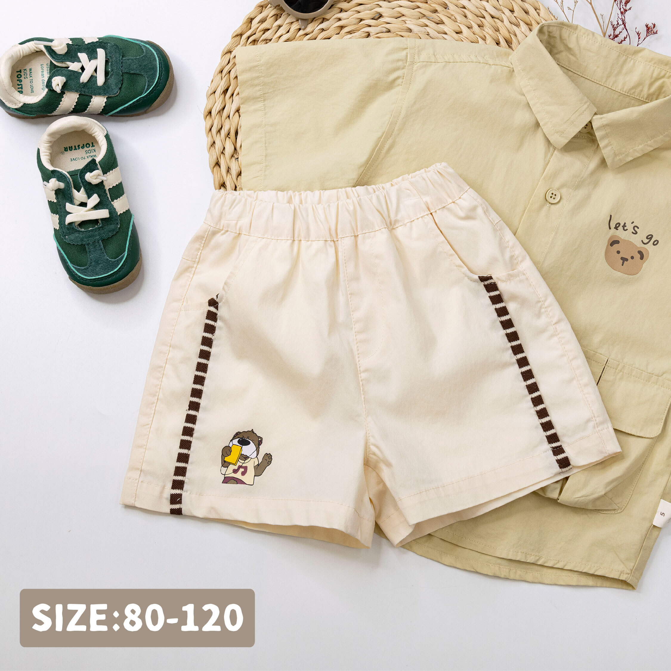 歡樂狗狗聽音樂休閒短褲 (H50332)