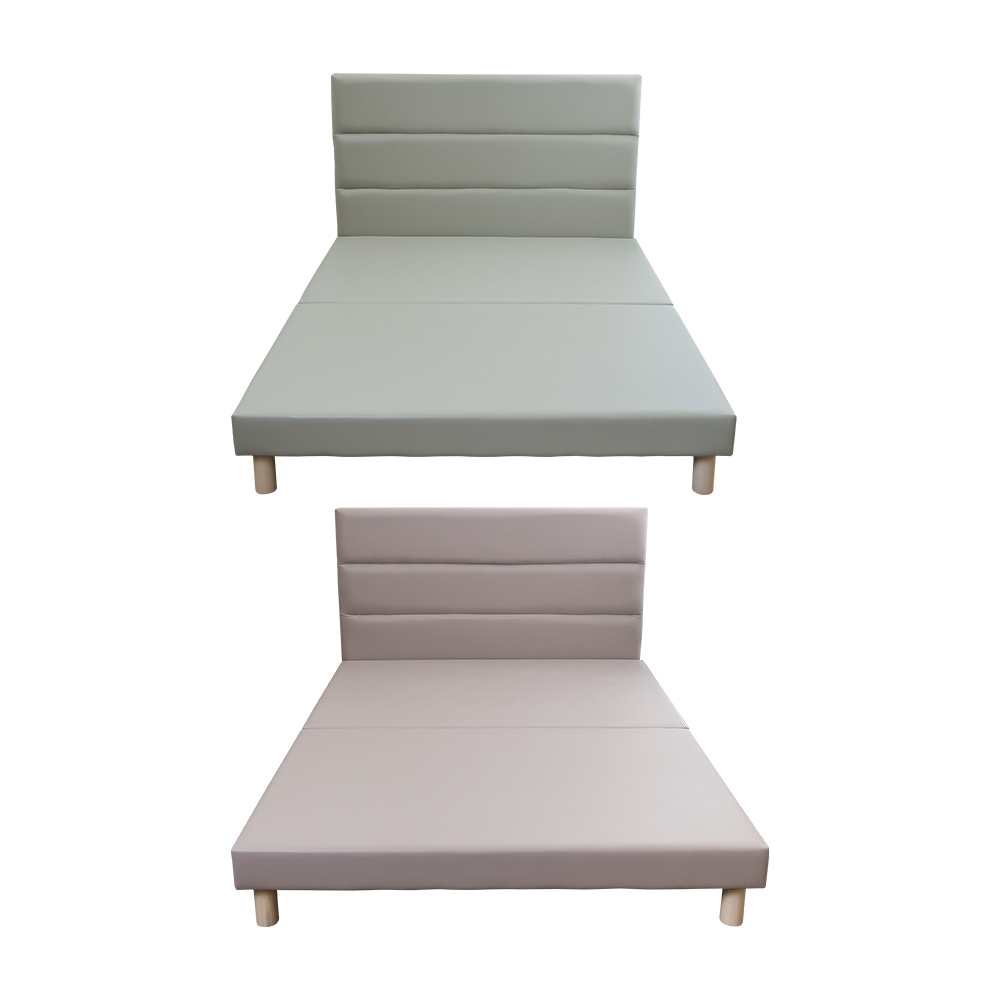 哈波3.5尺單人耐磨貓抓皮革床架/床組(單邊附插座床頭片+床底-兩色可選)