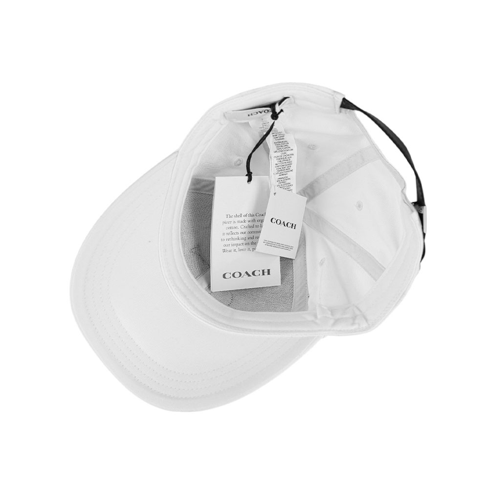 【COACH】Varsity C Logo 棉質棒球帽 M-L (白色) CB698 CHK