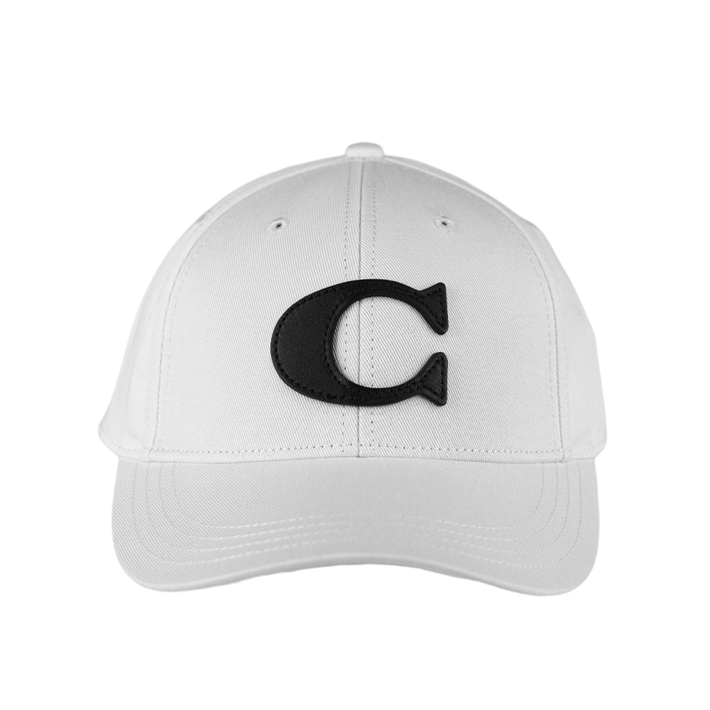 【COACH】Varsity C Logo 棉質棒球帽 M-L (白色) CB698 CHK