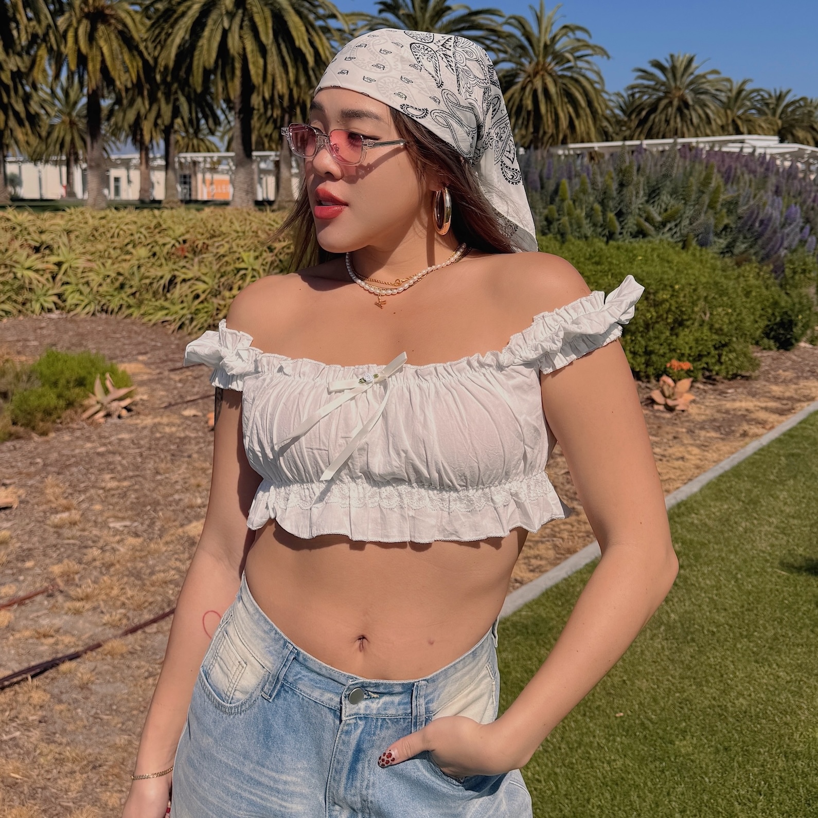 夏日海岸泡泡一字上衣🏝️