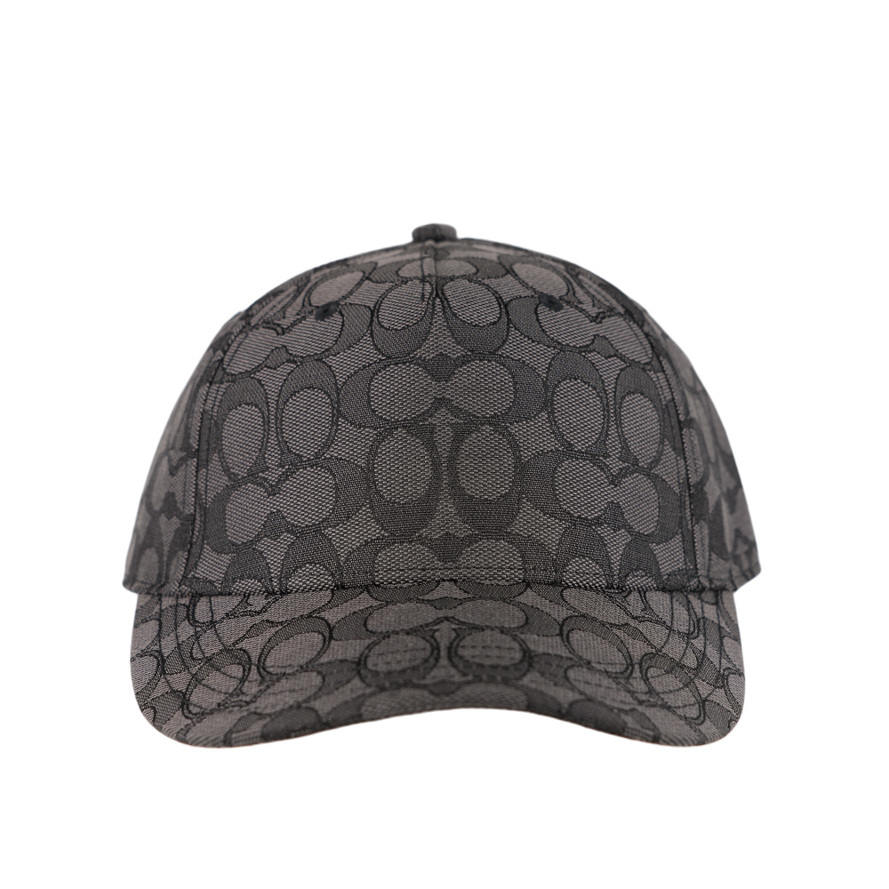 【COACH】CC Logo 滿版緹花布棒球帽 M-L (炭灰色) CW766 CHR