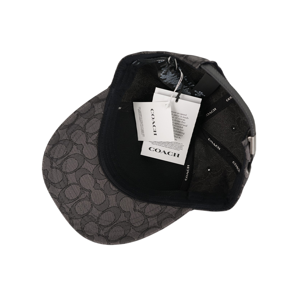 【COACH】CC Logo 滿版緹花布棒球帽 M-L (炭灰色) CW766 CHR