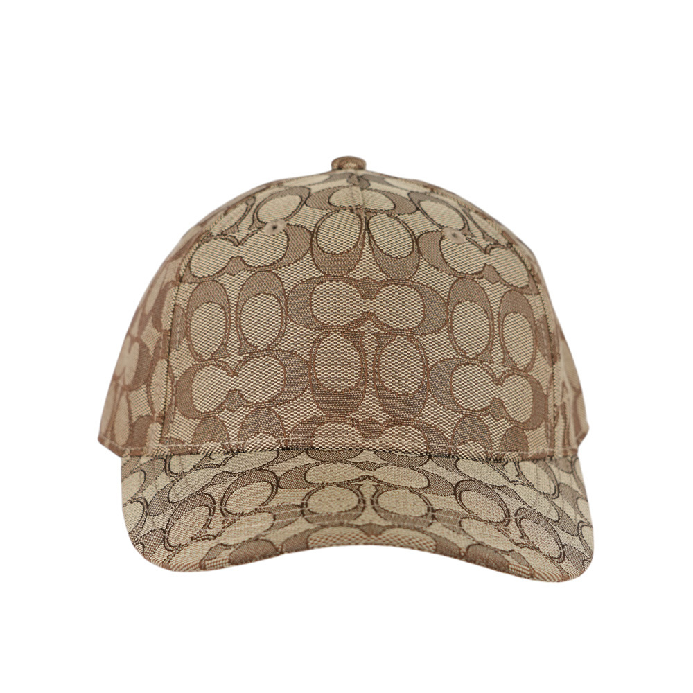【COACH】CC Logo 滿版緹花布棒球帽 M-L (卡其色)