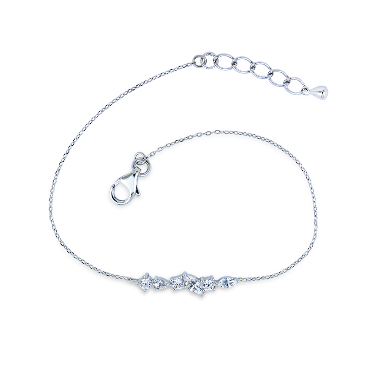 925純銀「Charm」晶鑽手鍊 (16.5公分+2公分延長鍊)-SDL0012