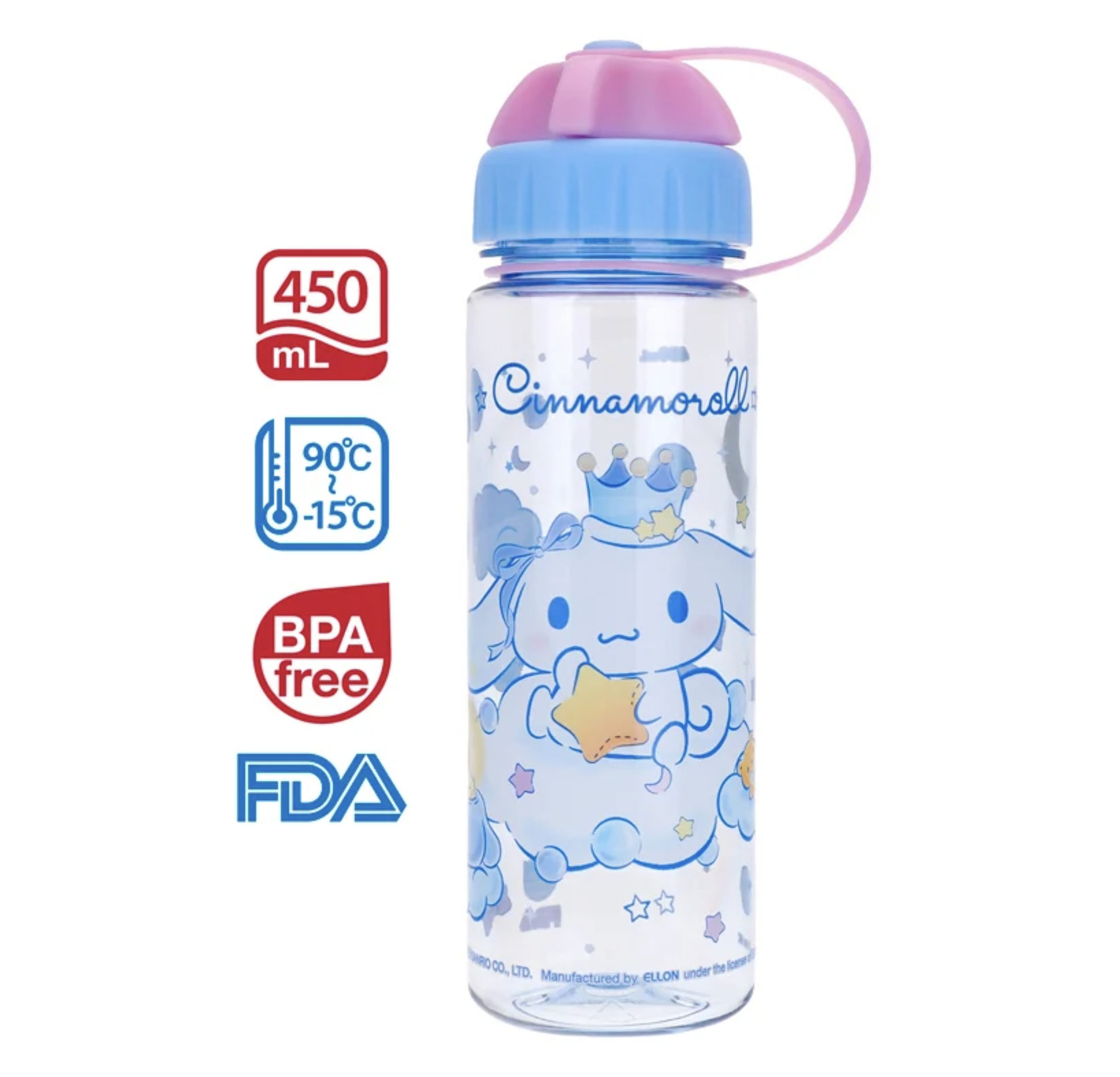 Cinnamoroll 450ml BPA Free 膠水樽 2開口設計 9-5961-51