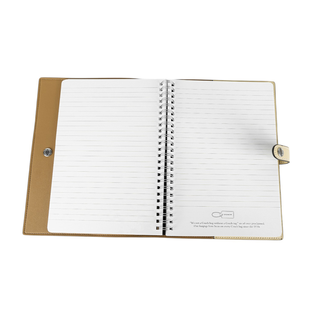 【COACH】CC Logo 塗層帆布及皮革細節筆記本/記事本(稻黃色) CZ198 SVMN0