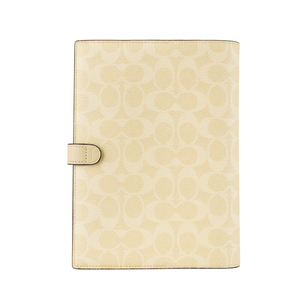 【COACH】CC Logo 塗層帆布及皮革細節筆記本/記事本(稻黃色) CZ198 SVMN0