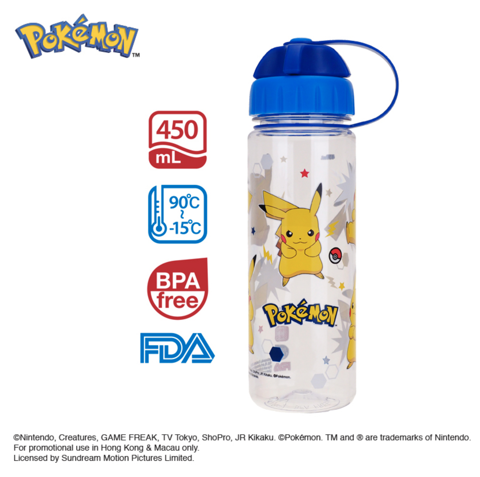 Pokemon 450ml BPA Free 膠水樽  2開口設計 PKM-5961-3
