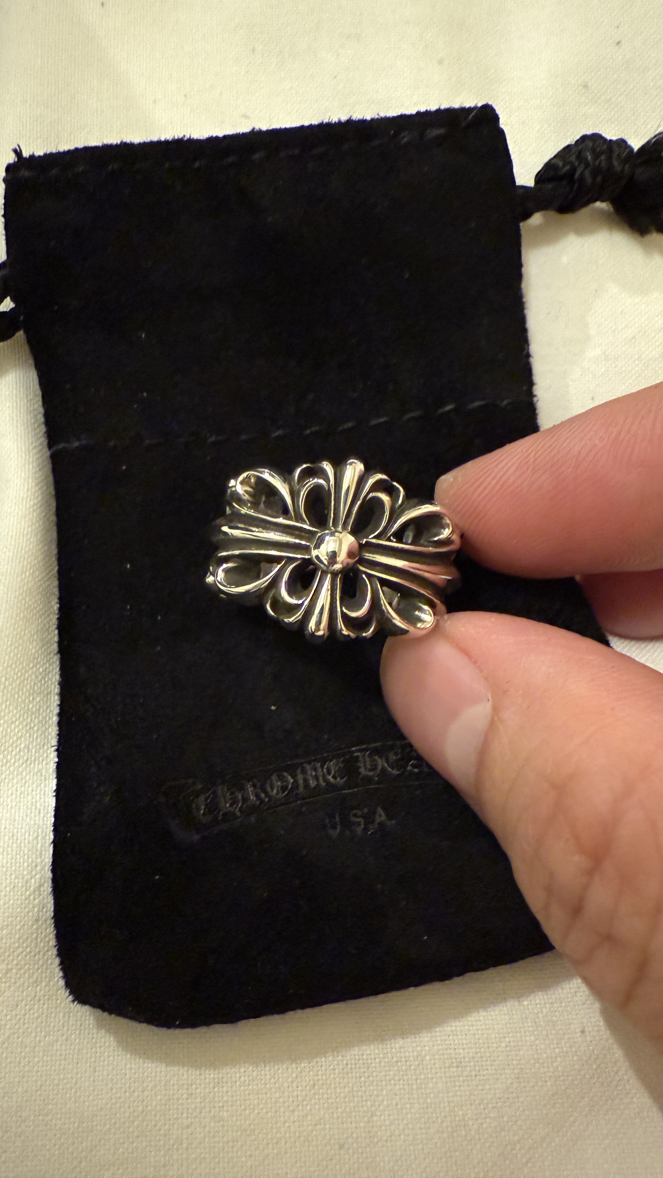 Chrome hearts double floral ring