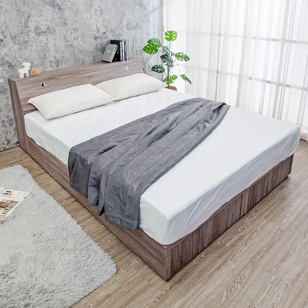 米恩5尺雙人床房間組-2件組-床頭箱+六分木心板床底(六色可選-不含床墊)