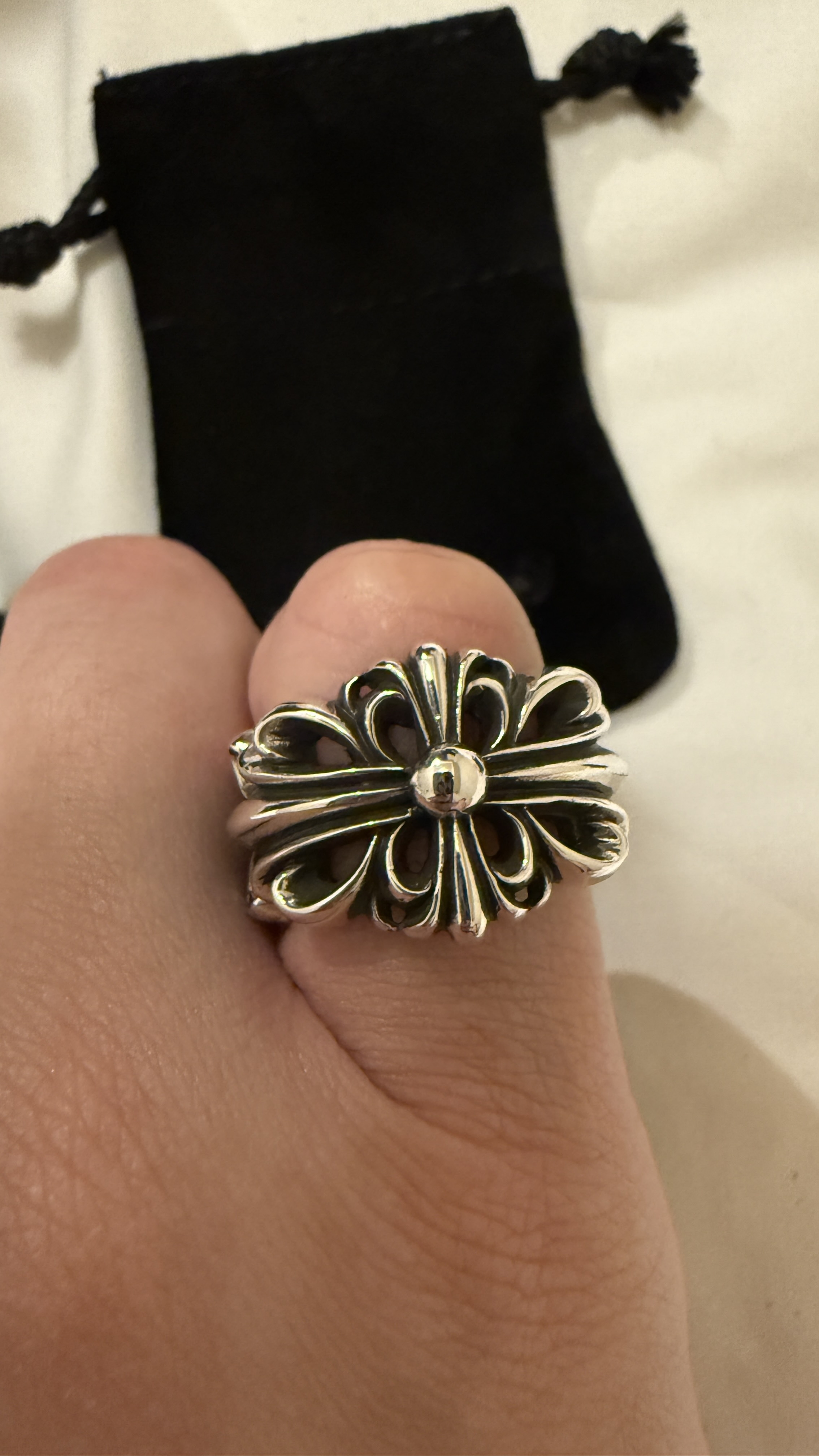 Chrome hearts double floral ring