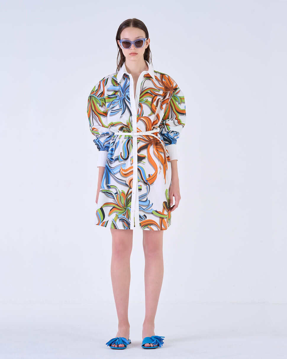 【Silvian Heach】天堂鳥印花拋袖洋裝