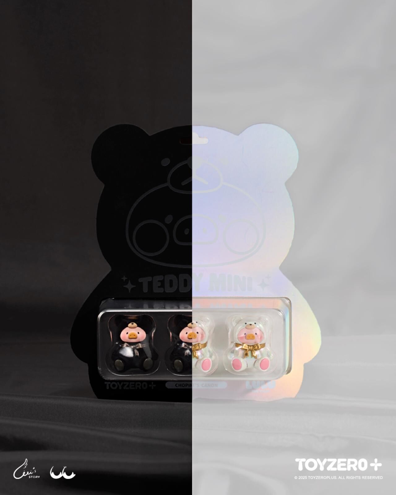 罐頭豬LuLu 泰迪萌粒限定吊卡 - 蕭邦夜曲 / 莫札特卡農 + 泰迪萌粒保護殼吊飾