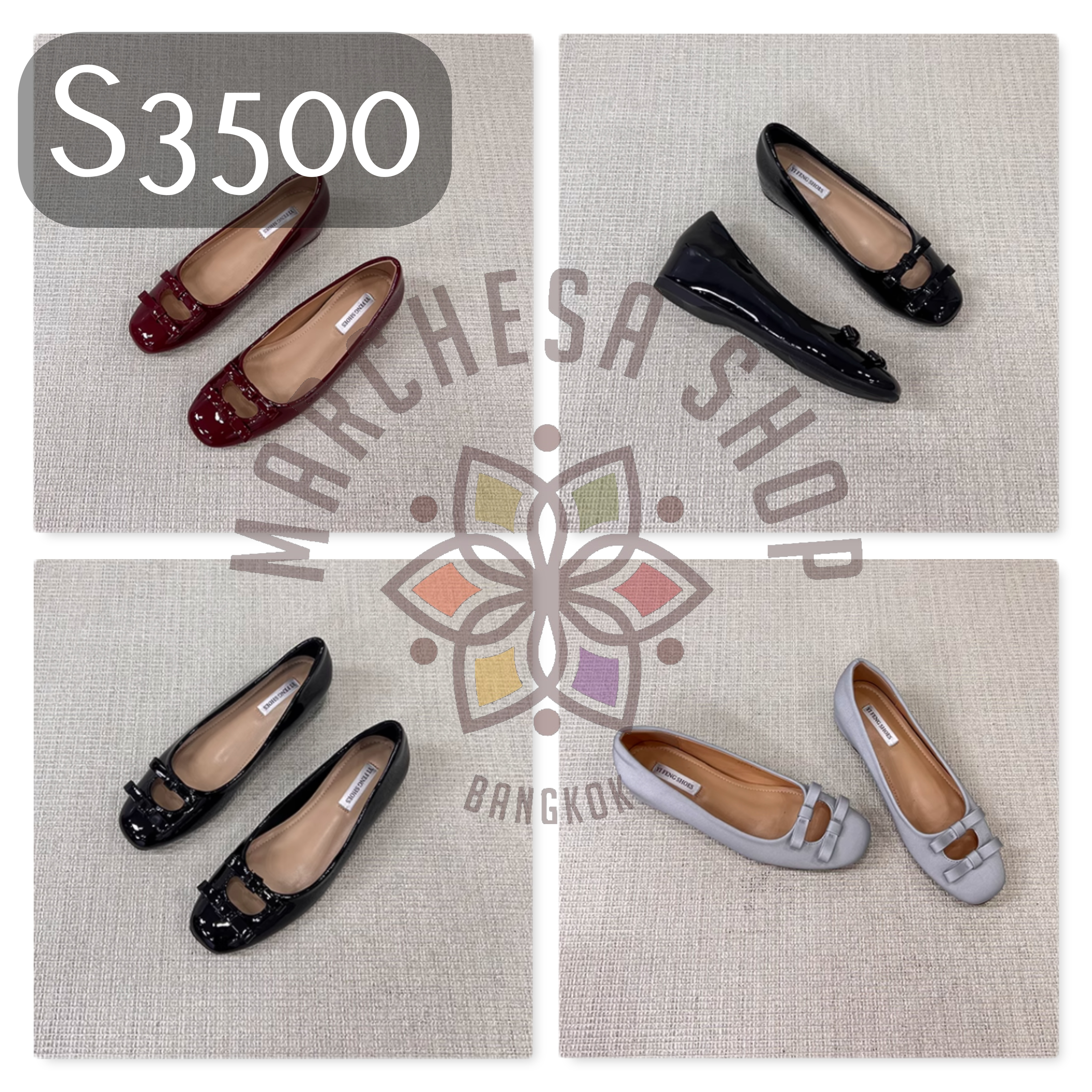 S3500 - 羊漆皮中空蝴蝶結圓頭內增高高鞋