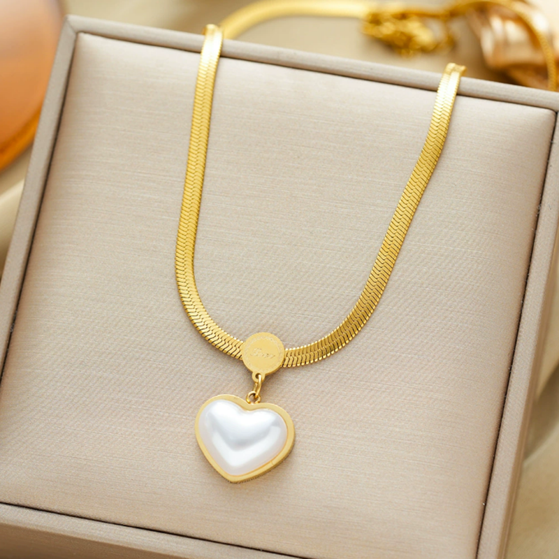 韓國JK 新款復古愛心高級感輕奢項鏈首飾 J1034