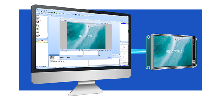 2.8吋 USART HMI 觸控液晶螢幕模組,字串數據傳輸