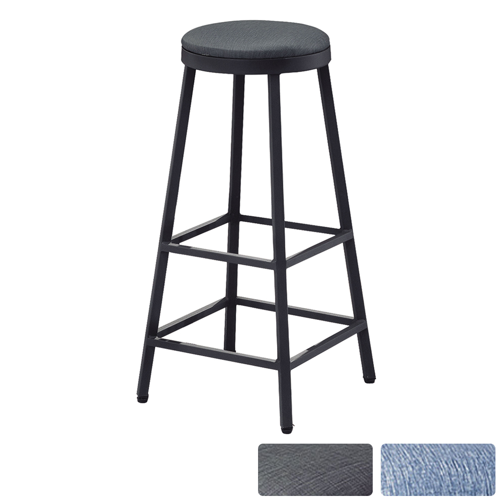 凱奇工業風仿牛仔皮革椅面吧台椅/高腳椅-高款(兩色可選)