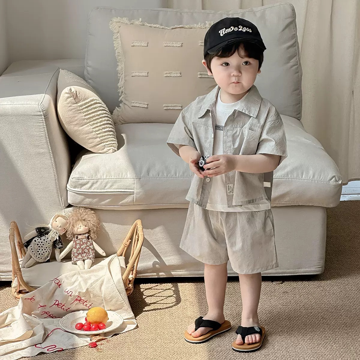 無印感純棉灰色套裝