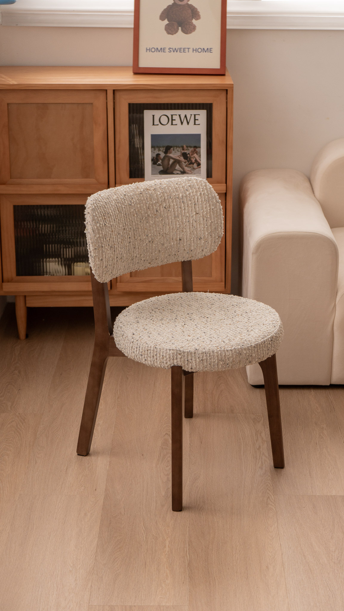 北歐珍珠布餐椅(需組裝）