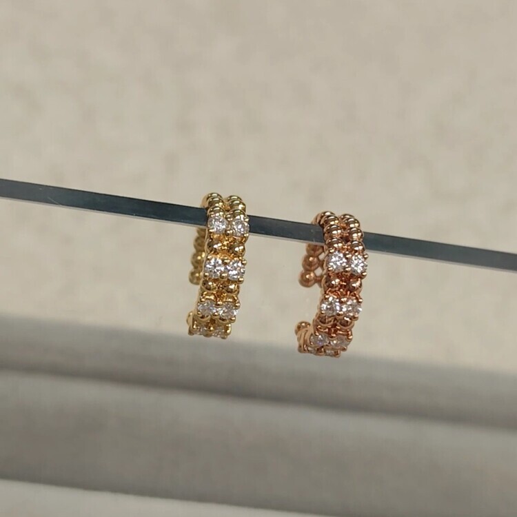 雙行鑽石耳扣 (兩種戴法)