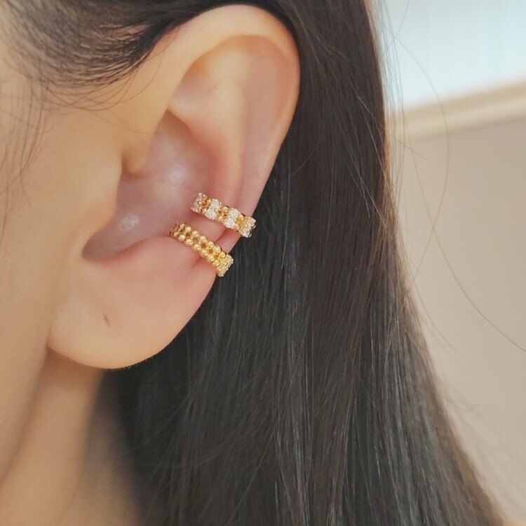 雙行鑽石耳扣 (兩種戴法)