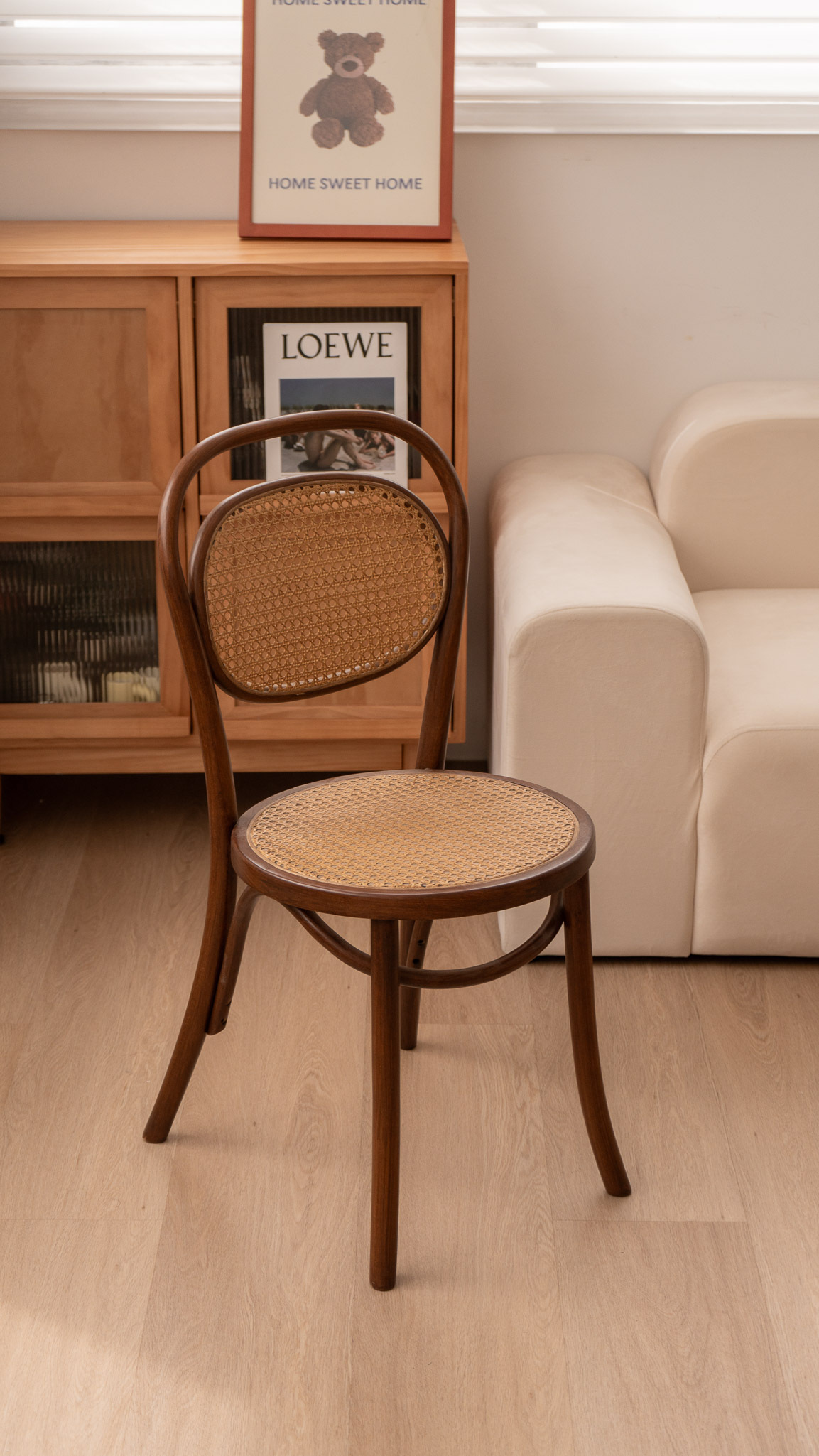 法式復古藤編餐椅