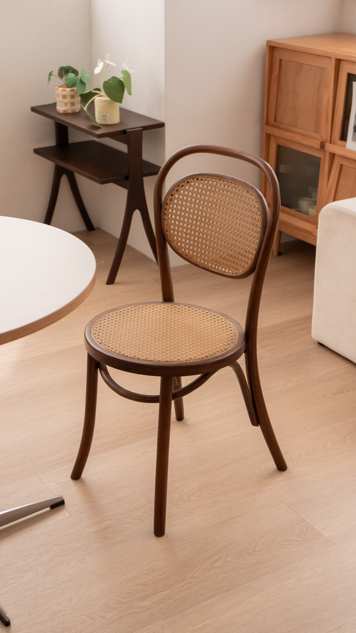 法式復古藤編餐椅