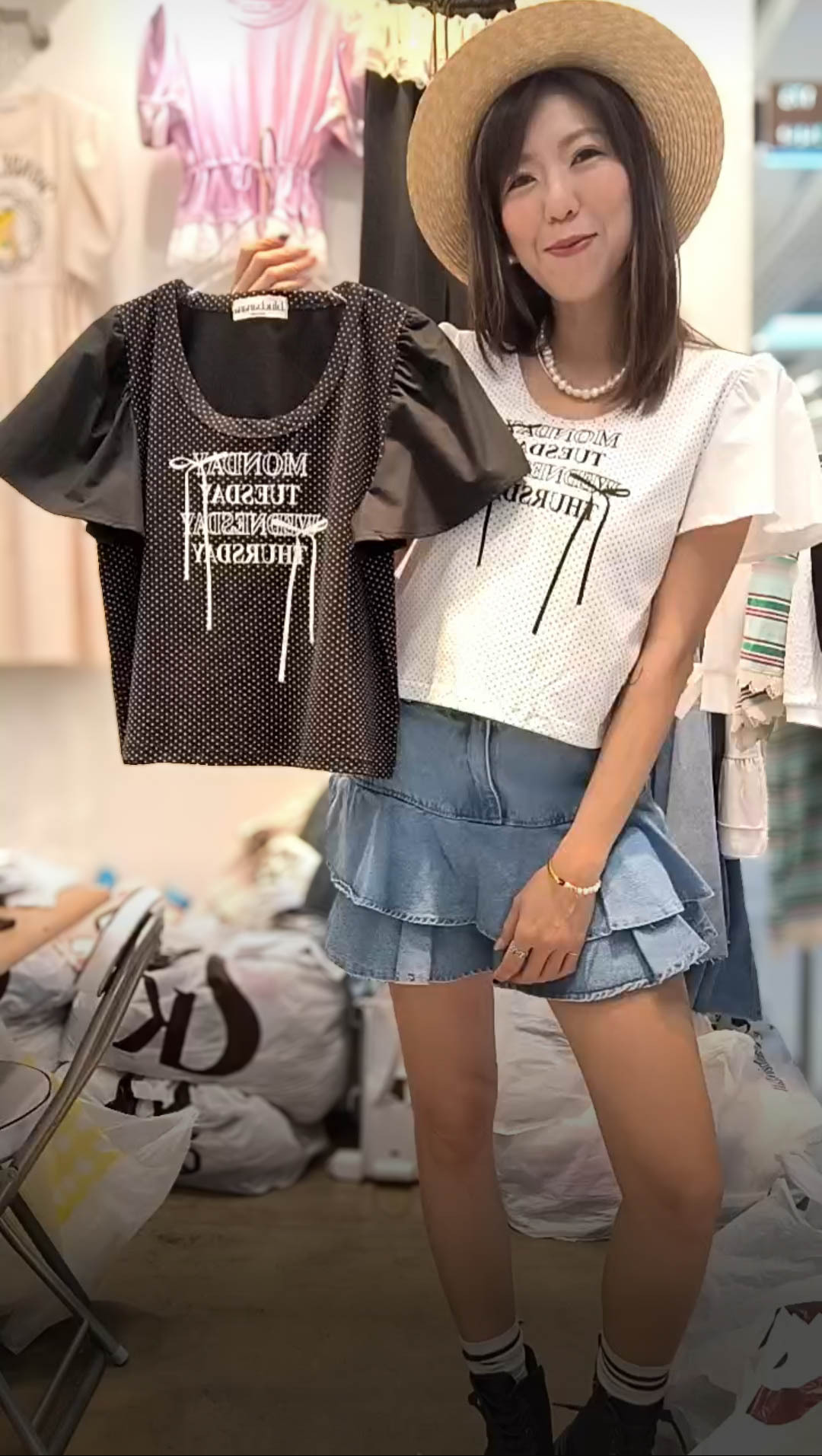 PM_K3045  ▶️英文點點字上衣 👉B:96cm L:51cm👈