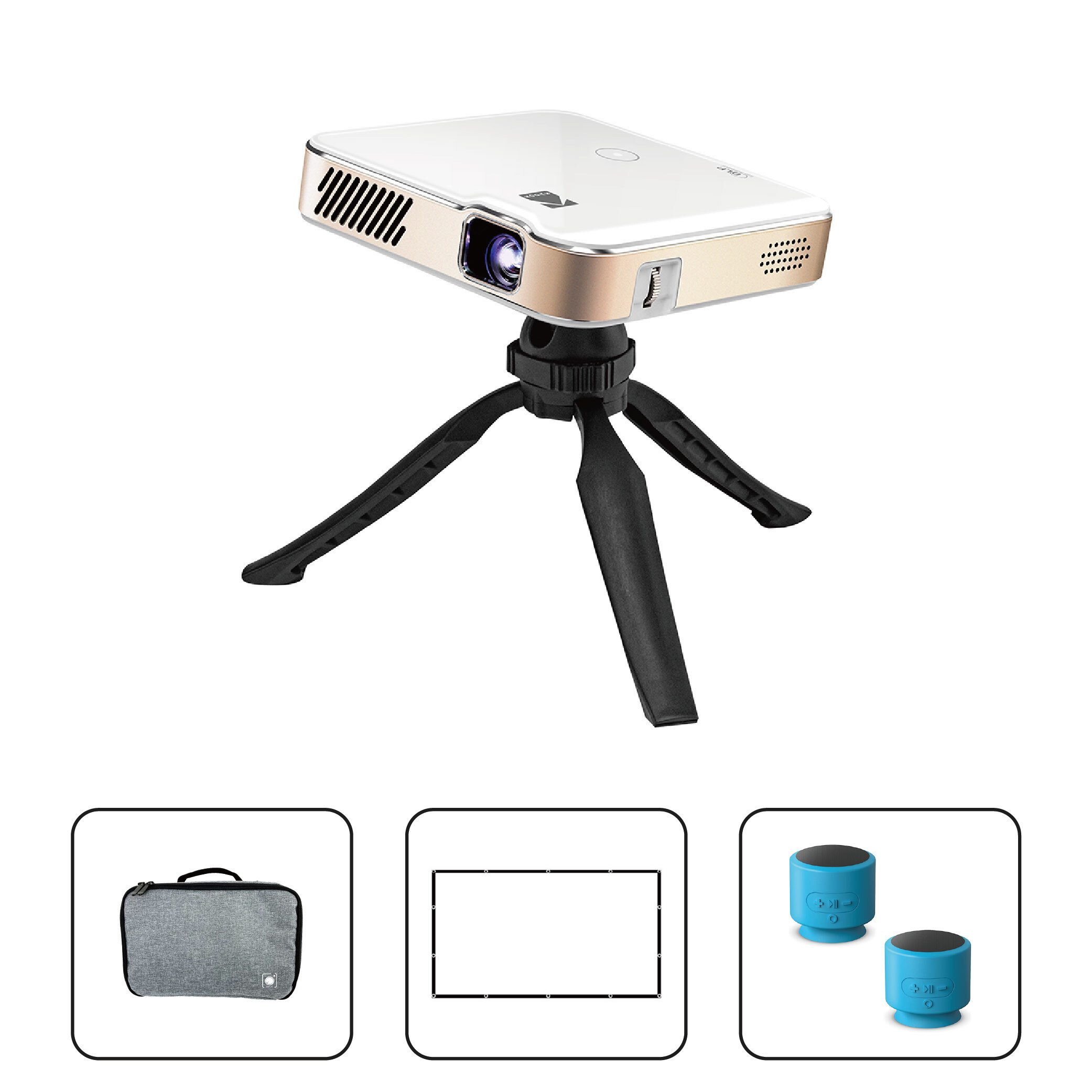 KODAK LUMA450 便攜式智能投影機｜布幕/布幕支架音箱套組