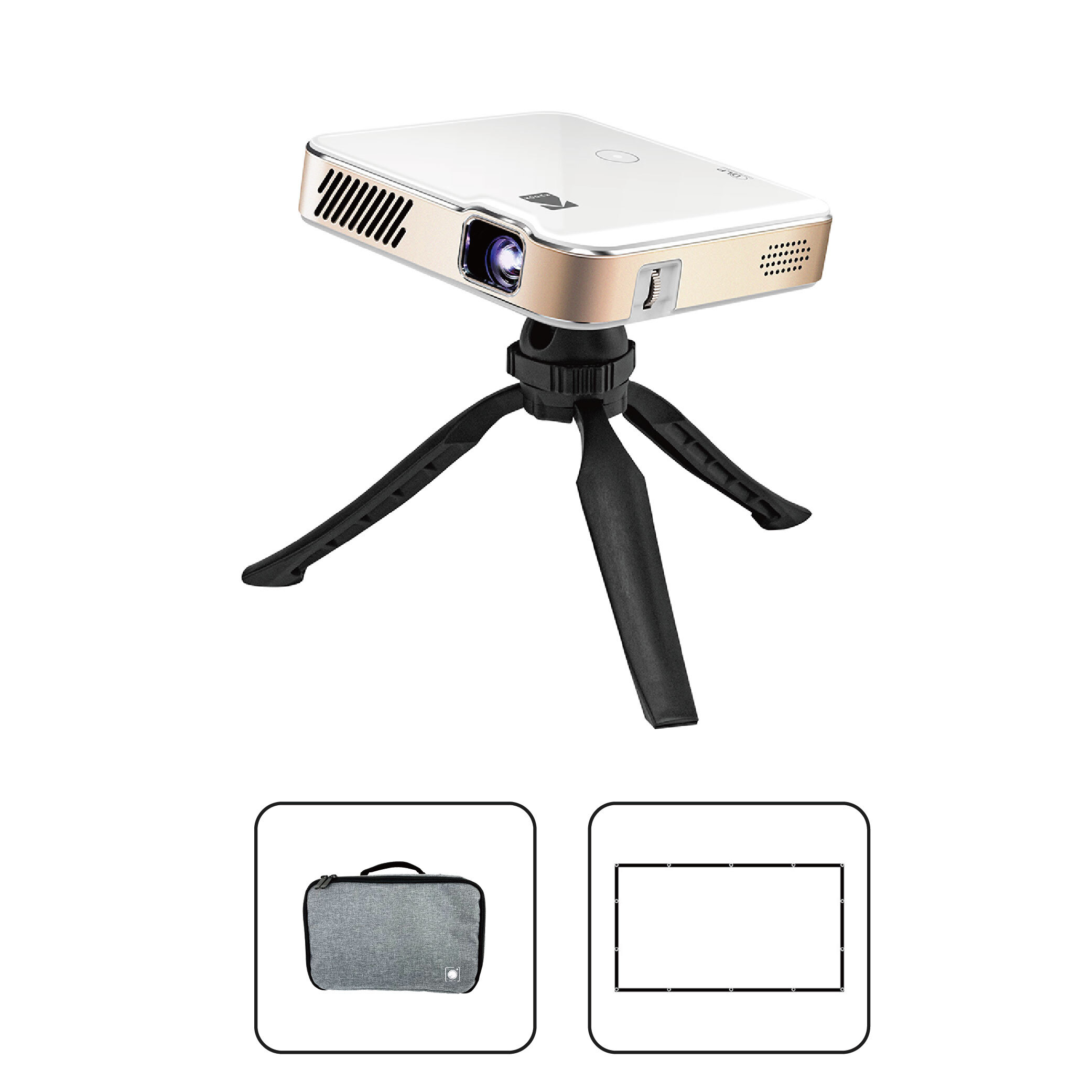 KODAK LUMA450 便攜式智能投影機｜布幕/布幕支架套組