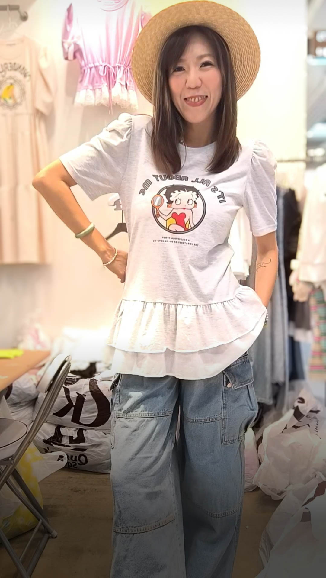 PM_K3058  ▶️奶妹長版上衣 👉B:100cm L:70cm👈