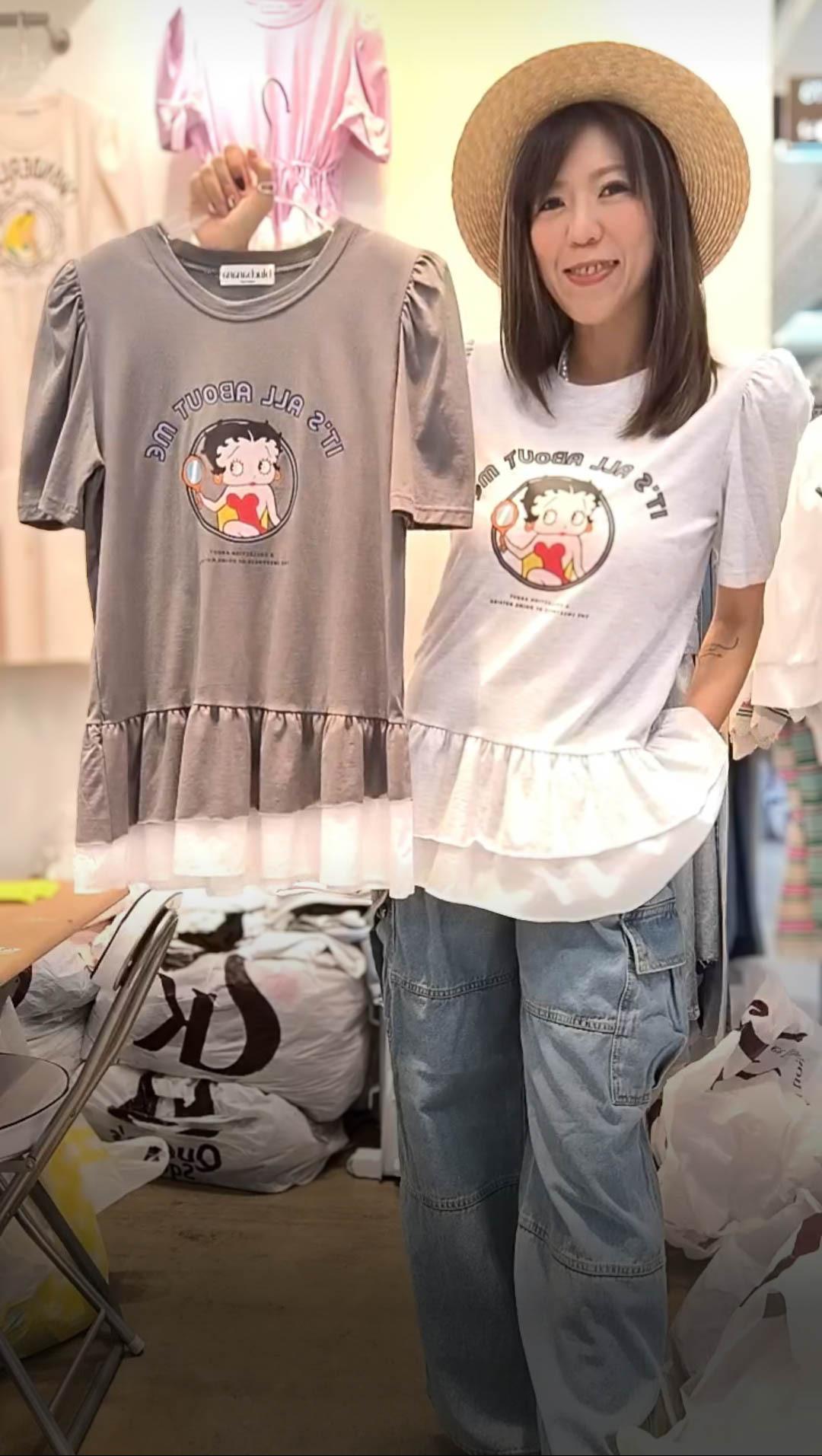 PM_K3058  ▶️奶妹長版上衣 👉B:100cm L:70cm👈