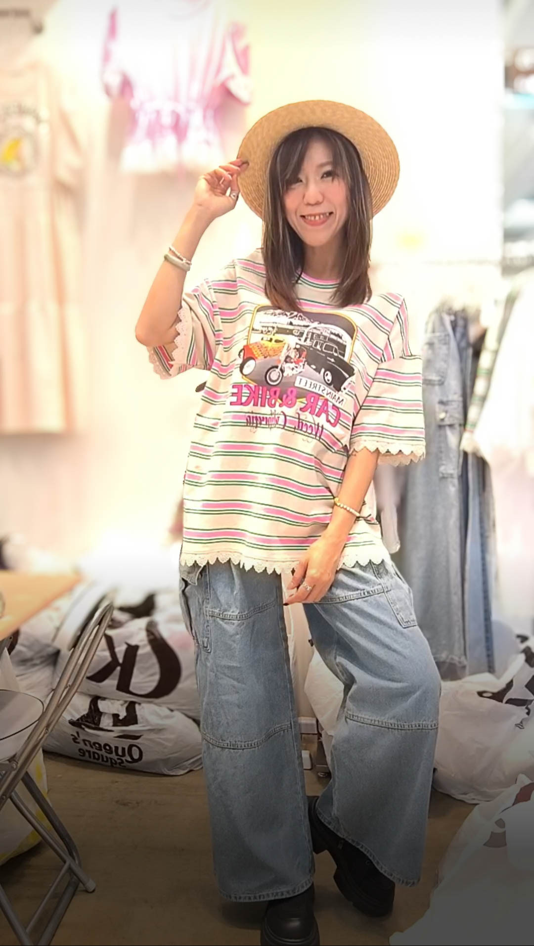 PM_K3059  ▶️復古條紋車子上衣 👉B:124cm L:72cm👈