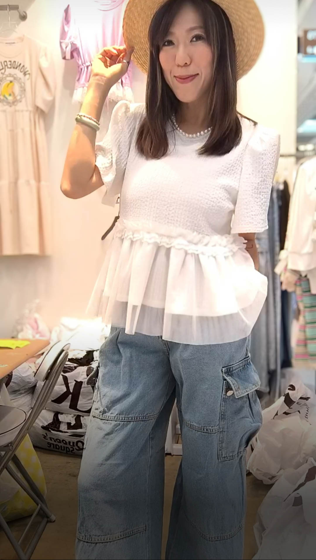 PM_K3074  ▶️拼接雪紡 娃娃衣 👉B:106cm L:60cm👈
