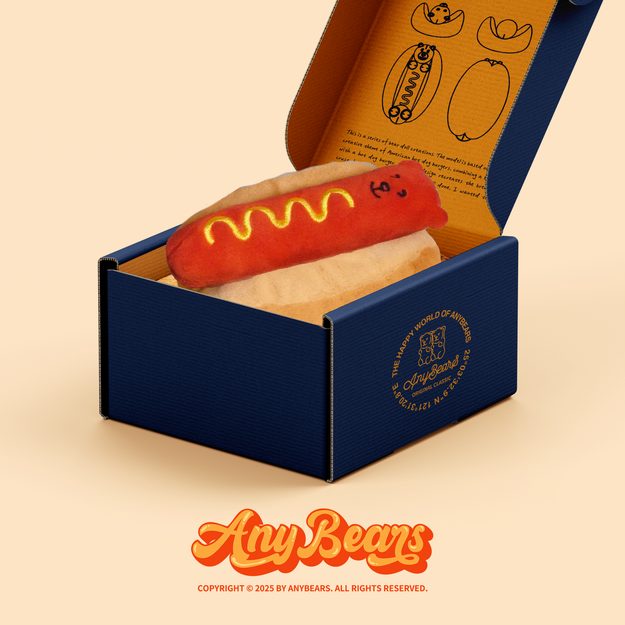 ANYBEARS® Hotdog BEAR 絨毛熱狗玩偶