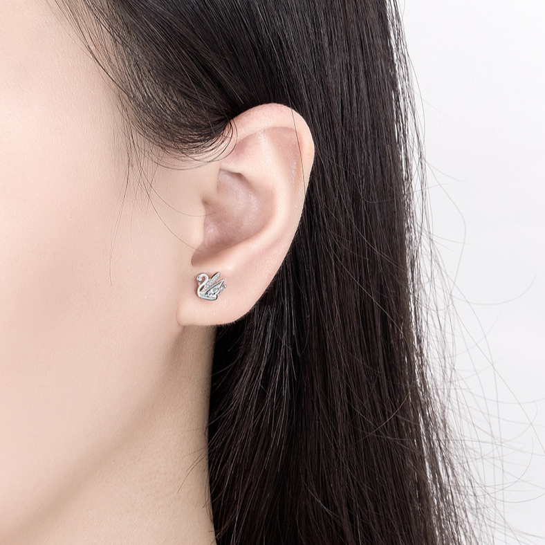 韓國JK 時尚全新天鵝款耳環 J1021