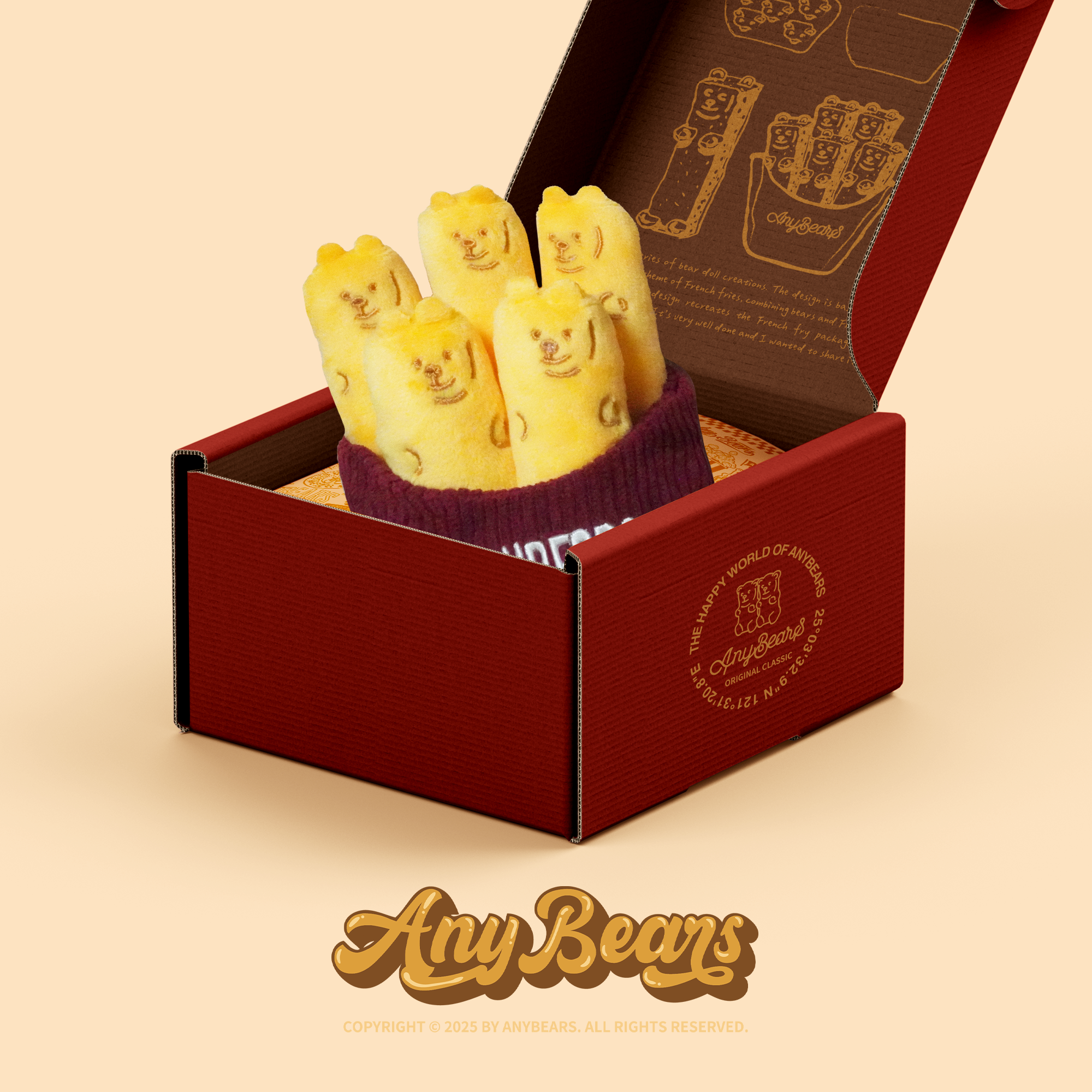 ANYBEARS® Fries BEAR 絨毛薯條玩偶