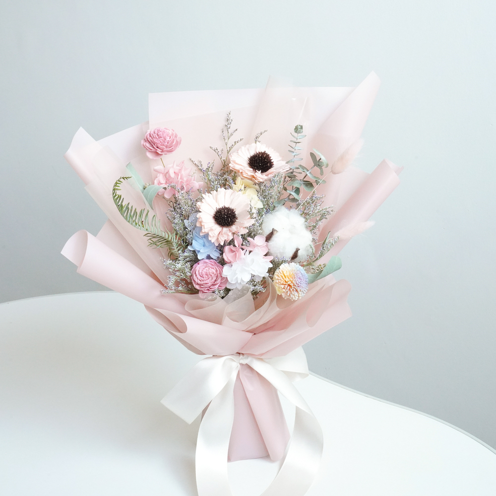 乾燥花花束畢業花束推薦,粉色乾燥花花束推薦,台北粉色畢業花束