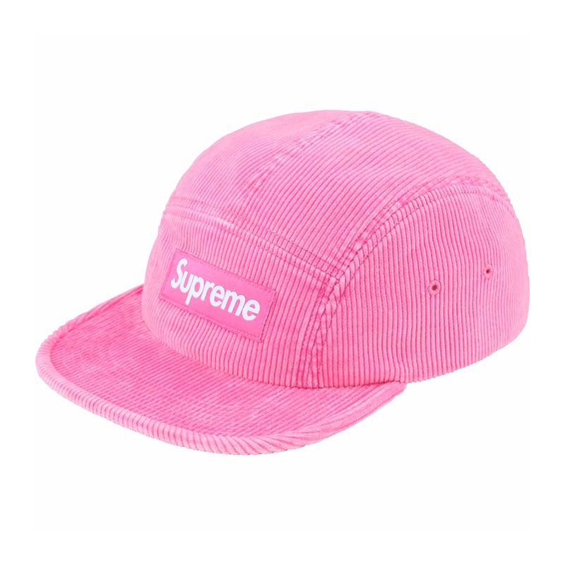 Supreme Faded Corduroy Camp Cap 燈芯絨五分割帽 帽子 粉紅色 SS25H82-NK [台灣現貨]