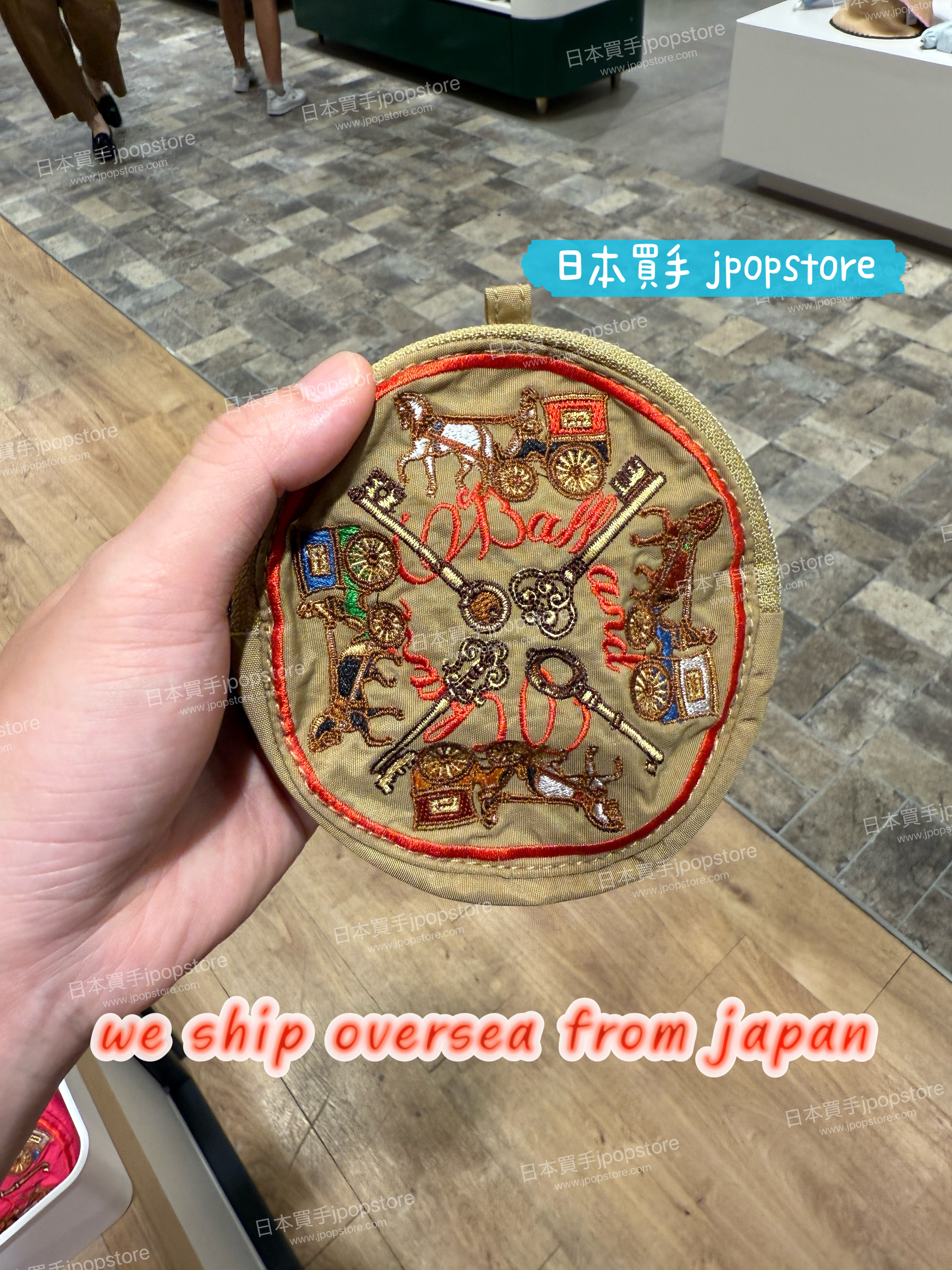 BALL & CHAIN 圓形刺繡零錢包