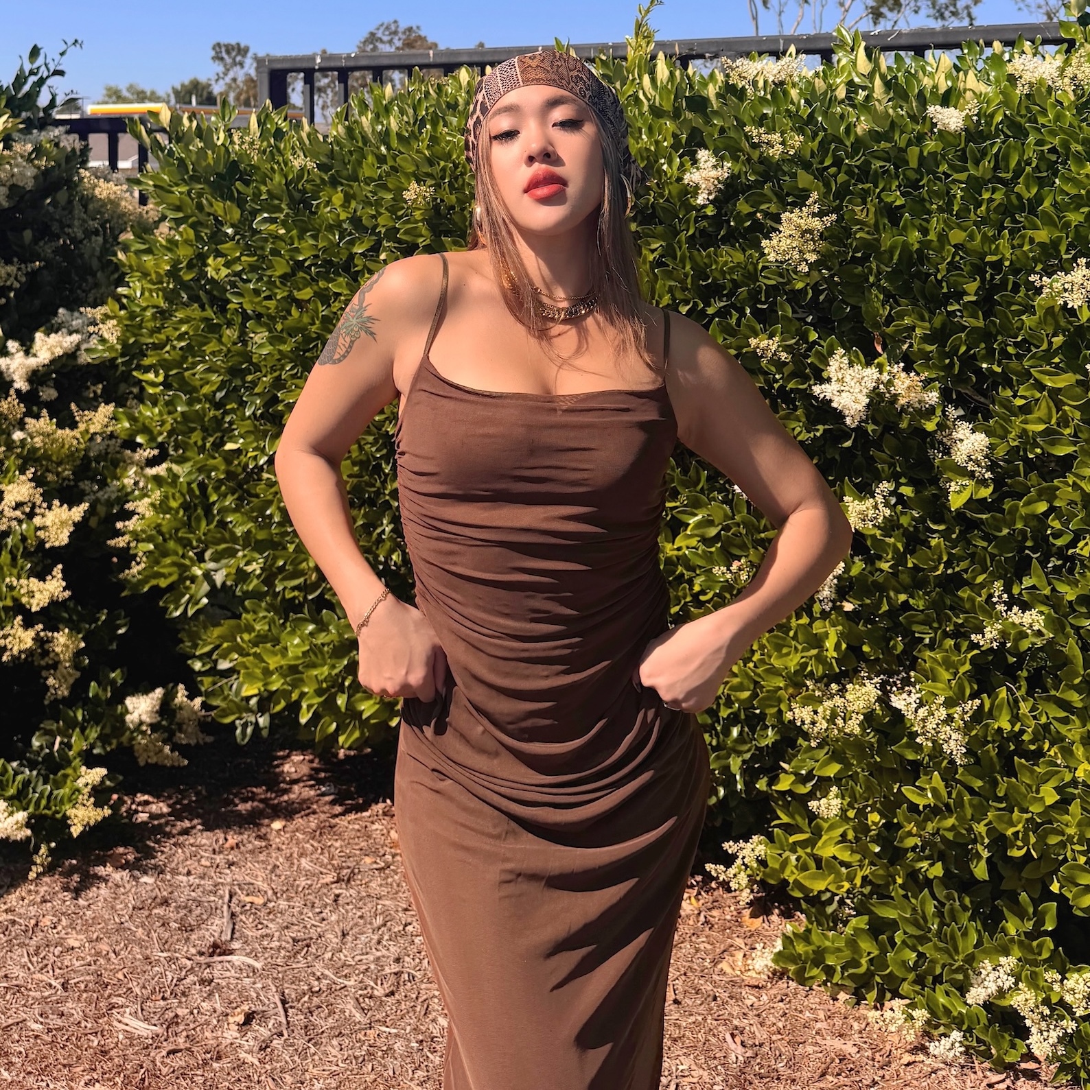 輕奢辣感網紗長洋裝(2色)