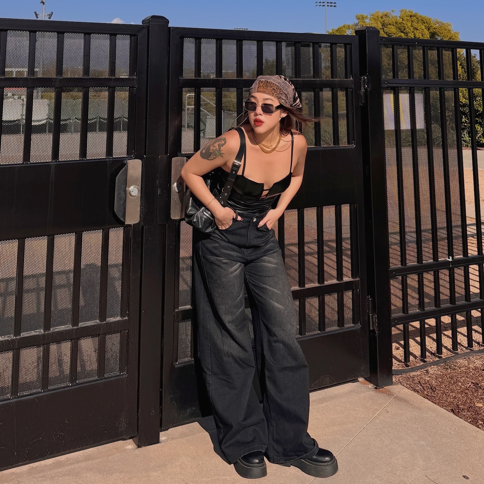 仿舊水洗直筒寬褲(2色)