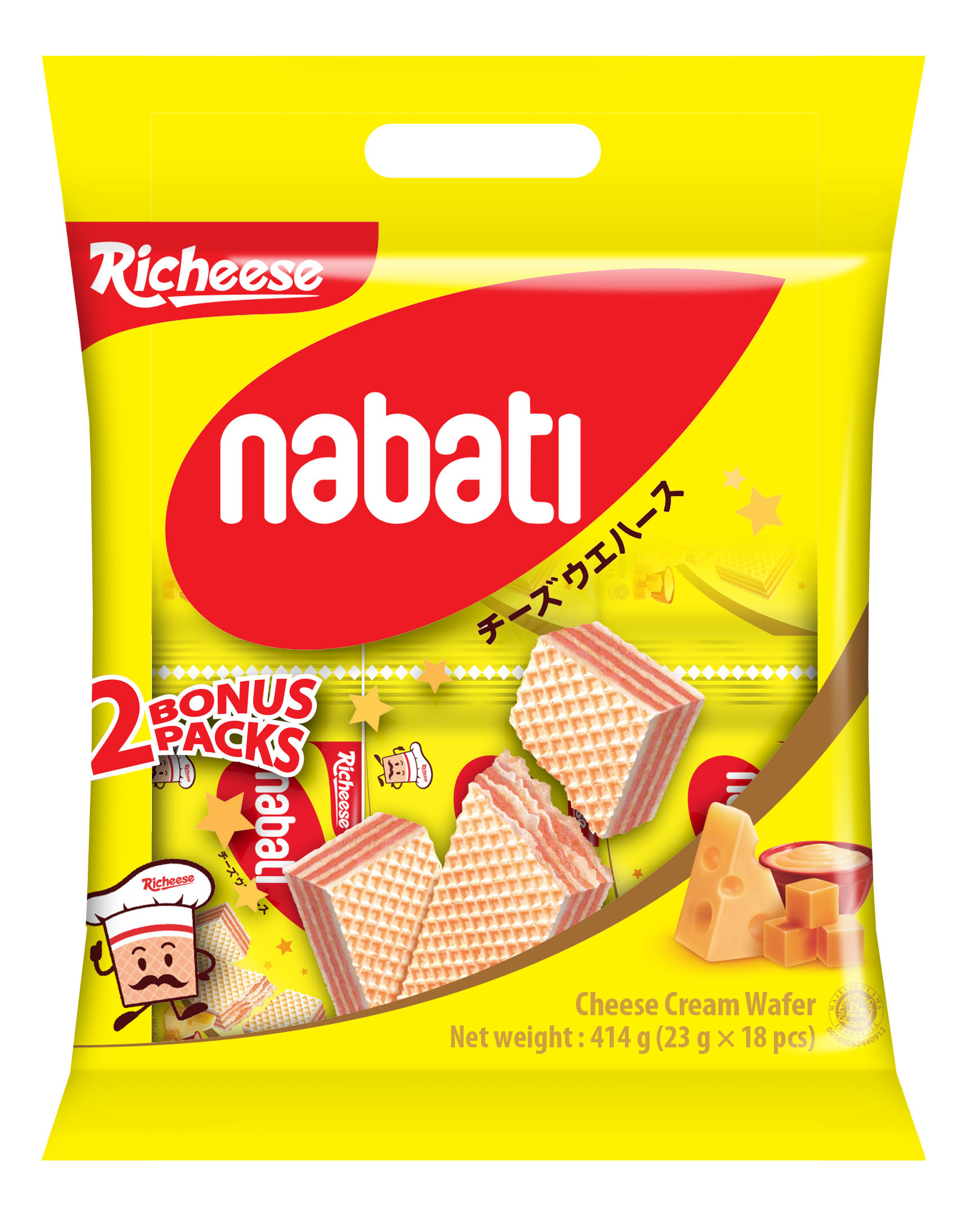 （箱購）Nabati 麗芝士/麗巧克威化餅 (起司/巧克力/草莓) 414g x6包/箱