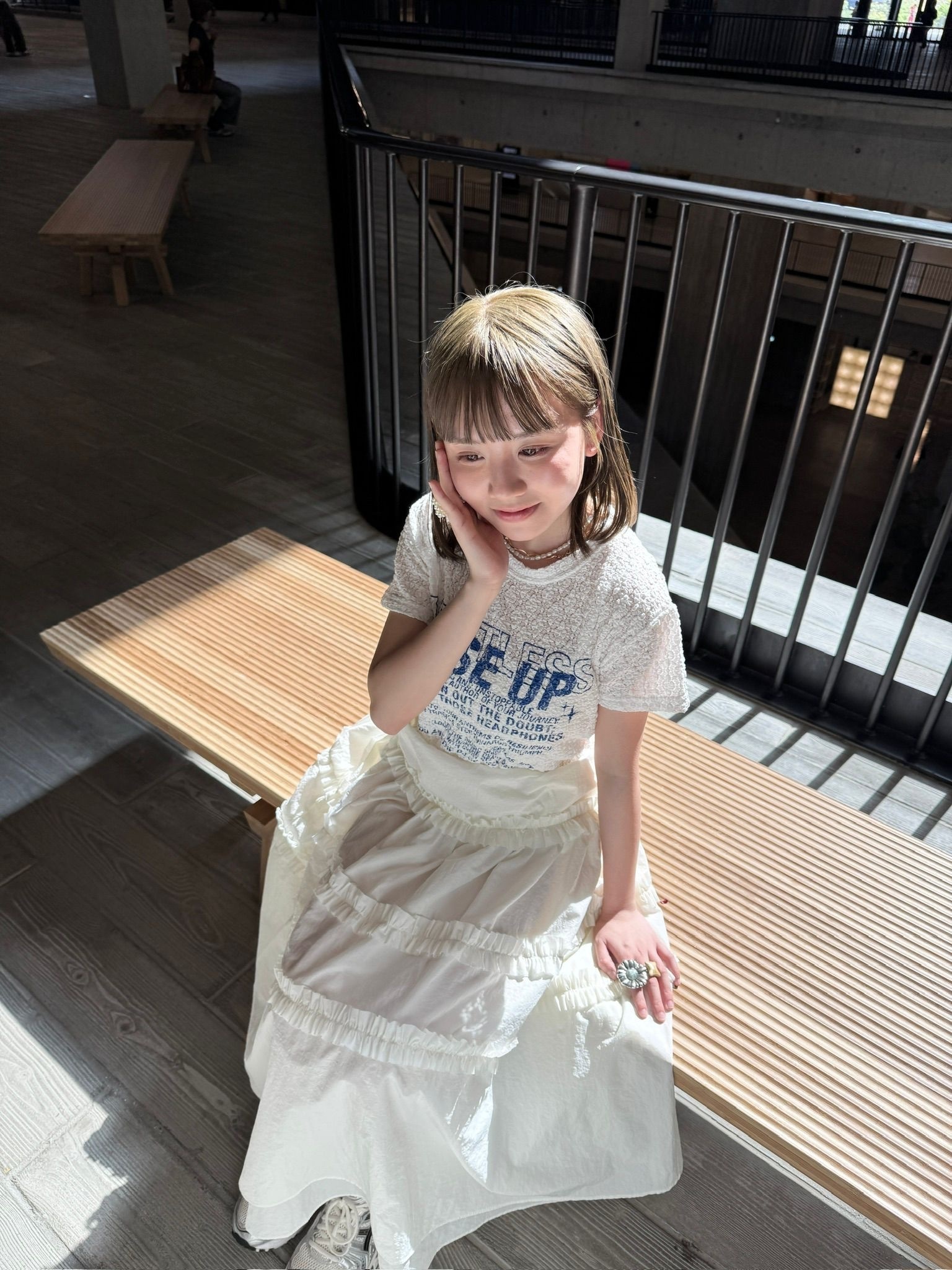 Lace撞色印花短Tee